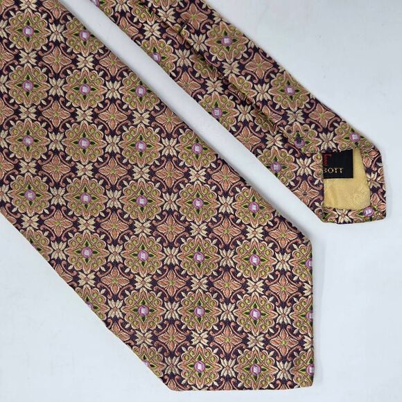 Robert Talbott Other - ROBERT TALBOTT BEST OF CLASS SILK TIE PINK ORANGE GEOMETRIC LUXURY 3.5" X 60"